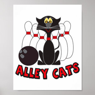 Alley Cats Bowlingskor T Shirt Poster