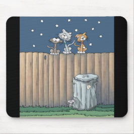 Alley Cats på en staket Mouse Pad Musmatta