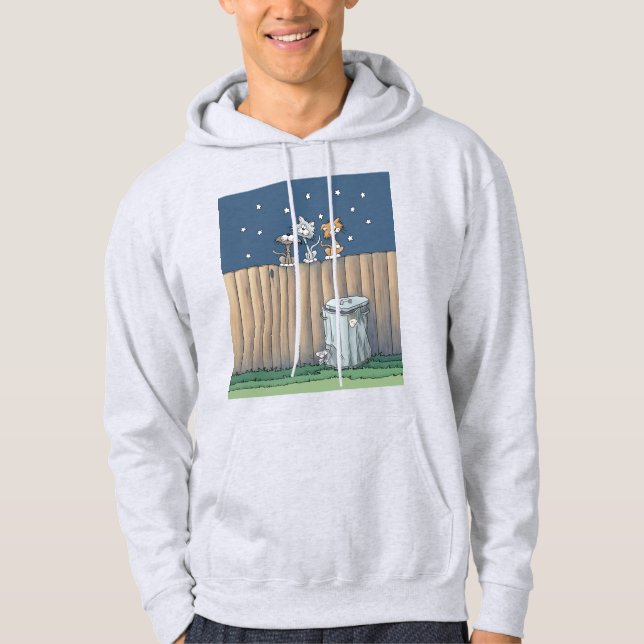 Alley Cats på ett staket Hoodie (Framsida)