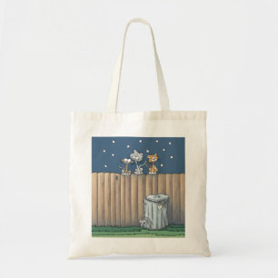 Alley Cats på ett staket Tote Bag Tygkasse