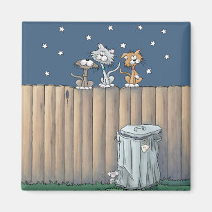 Alley Cats på ett stängsel Magnet