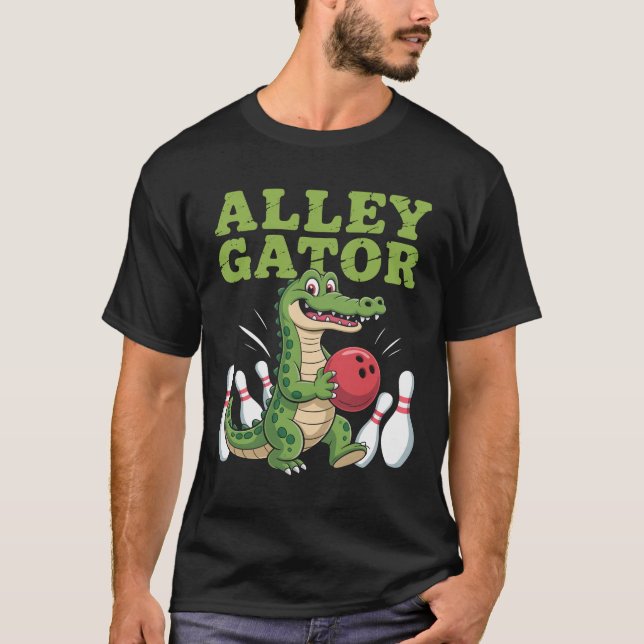 Alley Gator Bowling Bowlareare T Shirt (Framsida)
