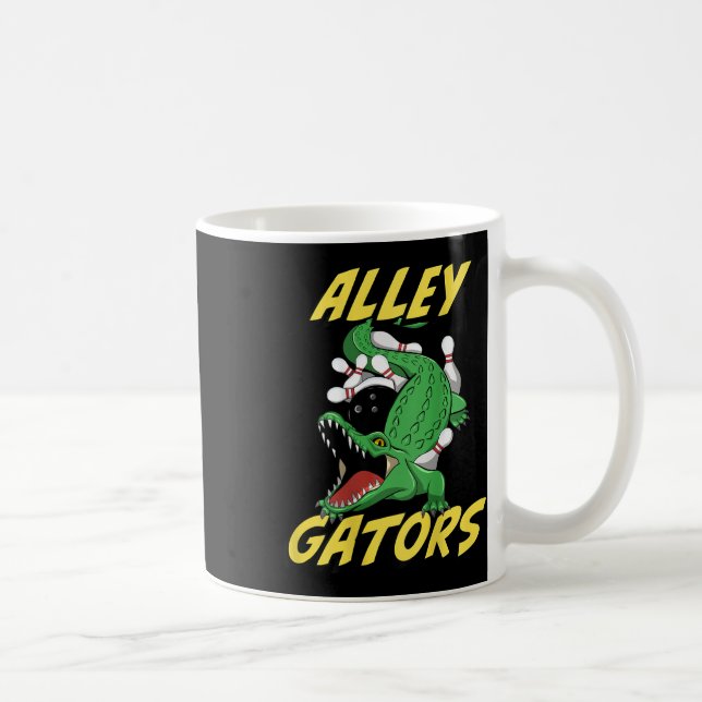 Alley Gators Bowling Team Byckside Print Alligator Kaffemugg (Höger)