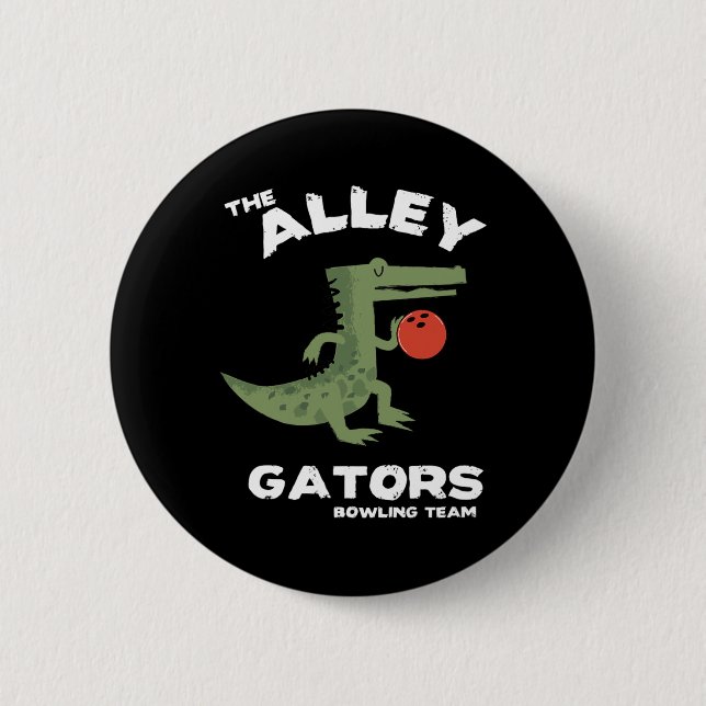 Alley Gators Bowling Team Design Knapp (Framsida)