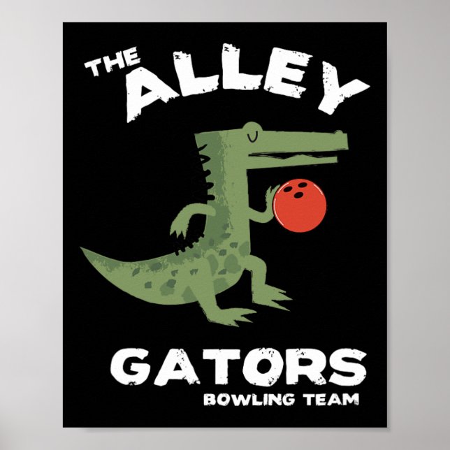 Alley Gators Bowling Team Design Poster (Framsidan)