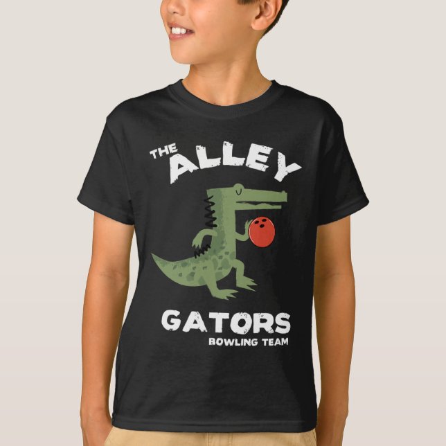 Alley Gators Bowling Team Design T Shirt (Framsida)