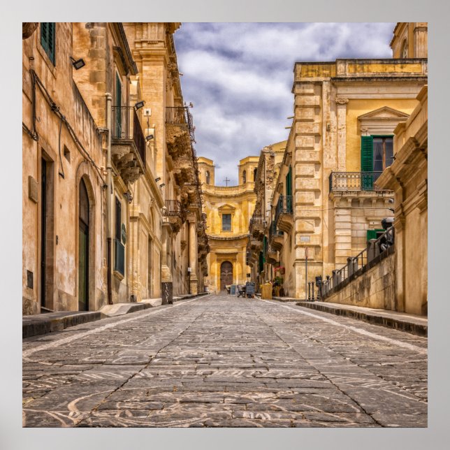 Alley Historic Old Town Sicily Italien Poster (Framsidan)