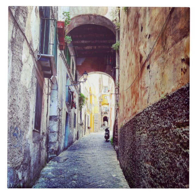 Alley i Italien (liten) Kakelplatta (Framsidan)