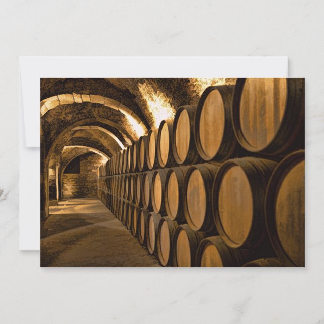 Alley of Barrels vid Winery Inbjudningar (Framsida)