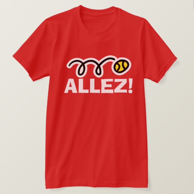 Allez! Coola tennissport t shirt in red färg (Design framsida)
