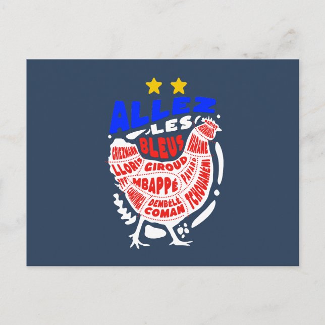 Allez la Frankrike Vykort (Framsida)