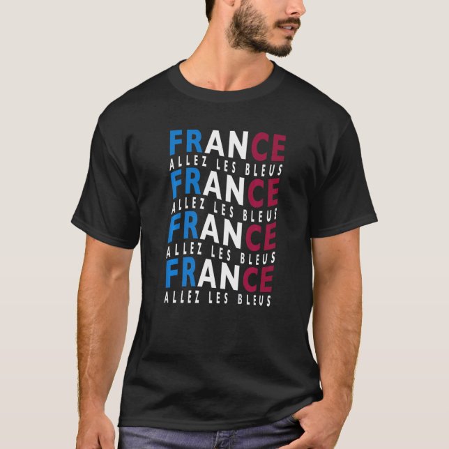 Allez Les Bleus Frankrike Flagga Football Boys F T Shirt (Framsida)