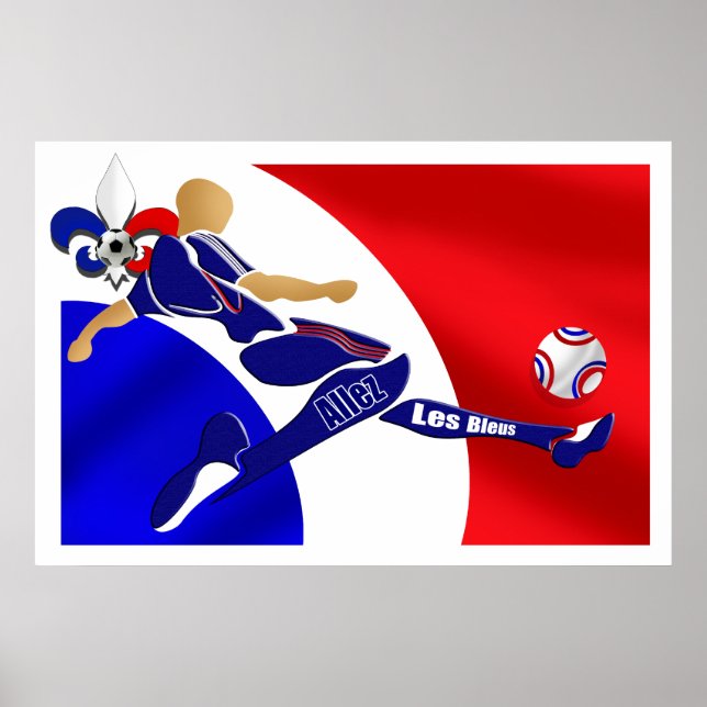 Allez Les Bleus Fransk Football Volley-gåvor Poster (Framsidan)