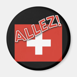 ALLEZ med Schweiz Flagga Magnet