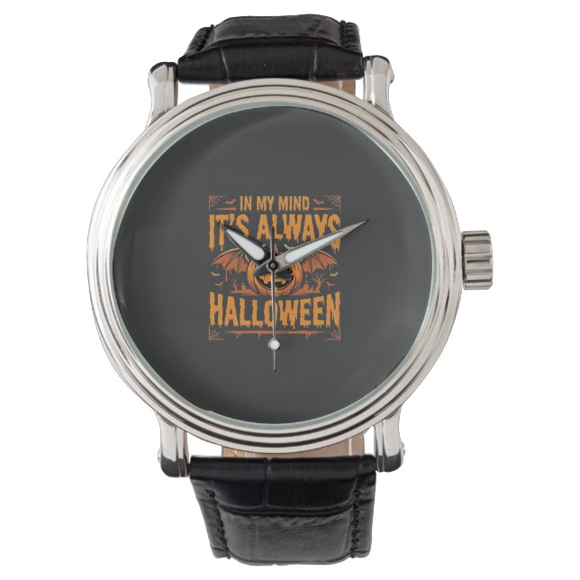 Allhelgona Pumpa Fladdermus Vektor Design_1 Armbandsur (Framsida)