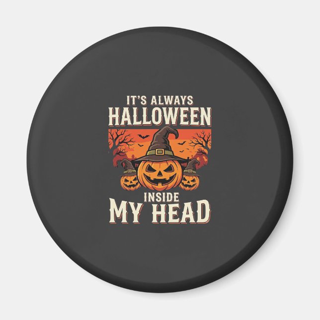Allhelgona Pumpa Häxa Design_1 Magnet (Framsidan)