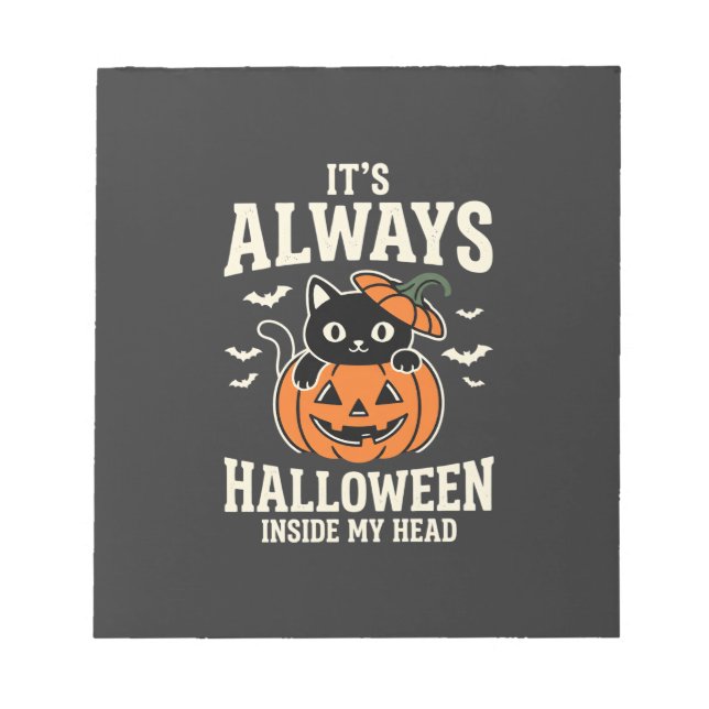 Allhelgonsa Black Cat Pumpa Design Anteckningsblock (Framsida)