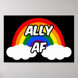 Allierad AF I - HBTQ Flagga Gay Trans Queer Stolth Poster