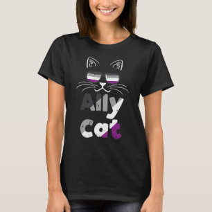 Allierad Katt Assexuella Solglasögon Ace Pride Fla T Shirt