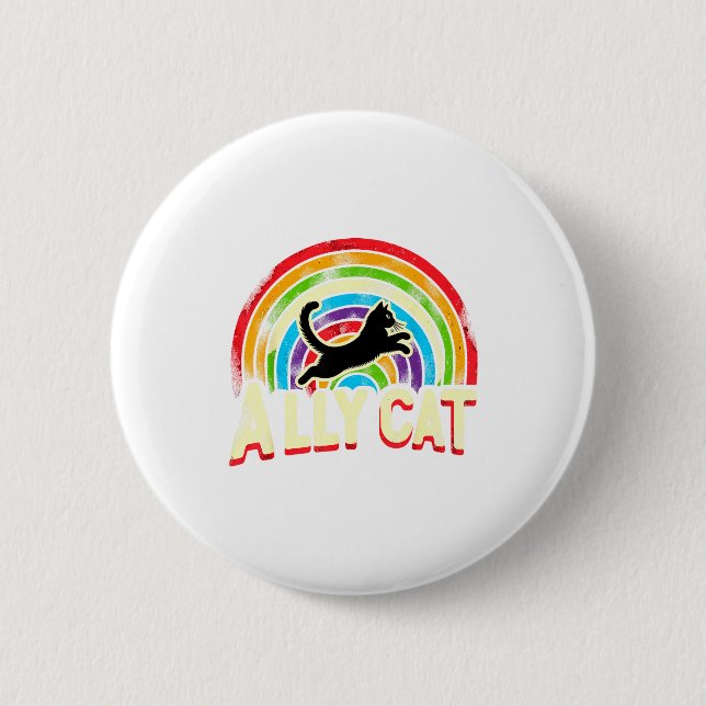 Allierad Katt Lgbt Pride Katt  Knapp (Framsida)