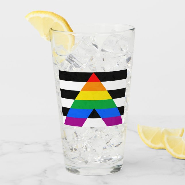 Allierad Pride Flagga Glaskopp (Framsida Ice)