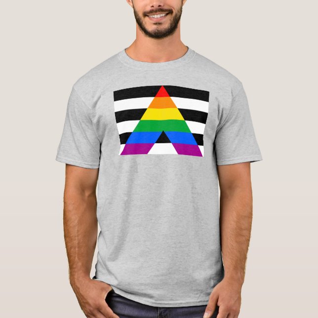 Allierad Pride Flagga T Shirt (Framsida)