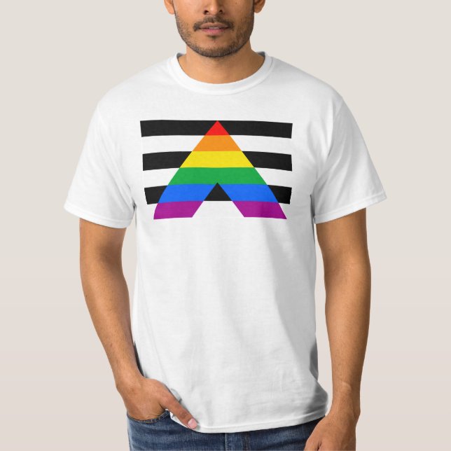 Allierad Pride Flagga T Shirt (Framsida)