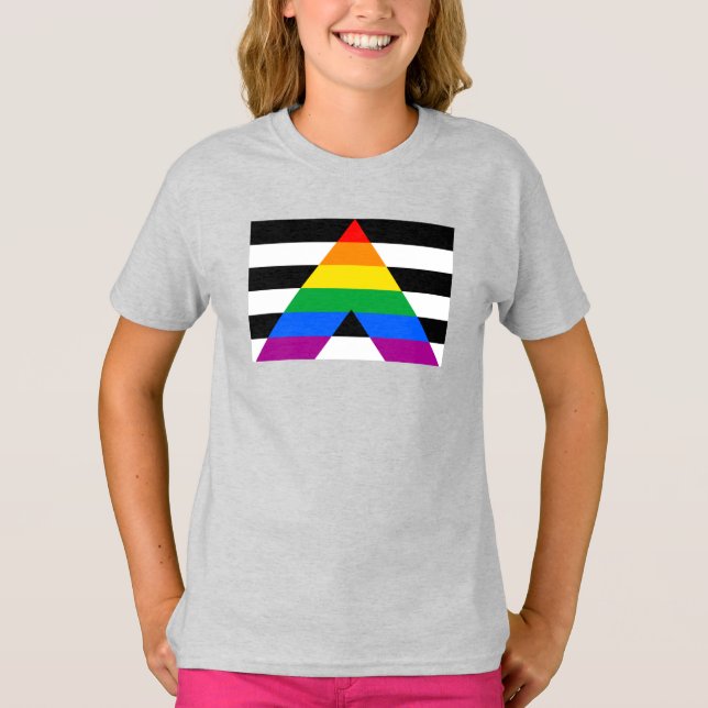 Allierad Pride Flagga T Shirt (Framsida)