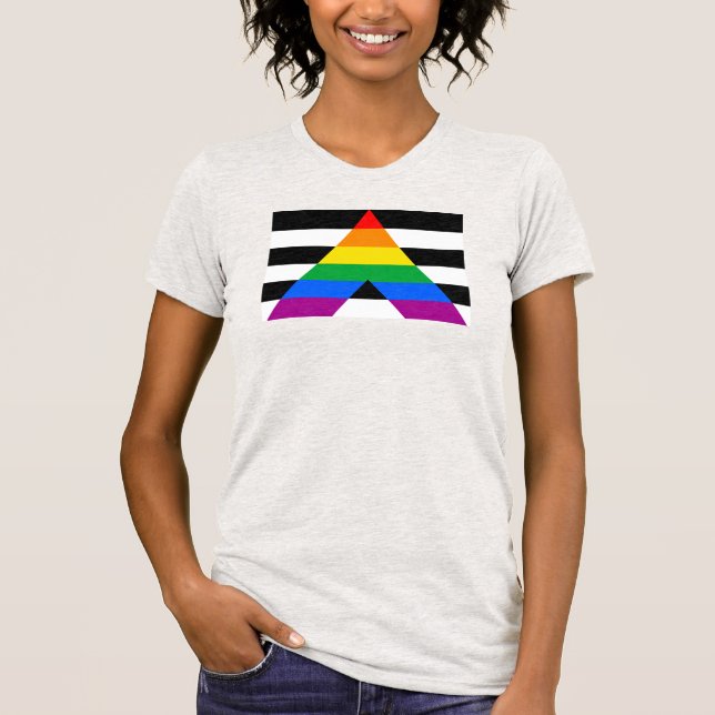 Allierad Pride Flagga T Shirt (Framsida)