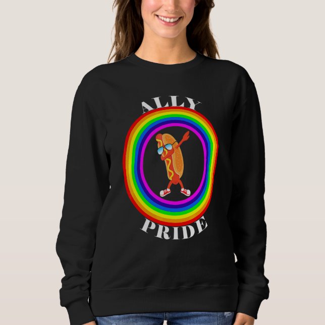 Allierad Pride HBTQ Jämlikhet Regnbåge Lesbisk Gay T Shirt (Framsida)