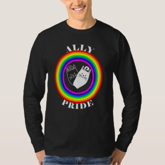 Allierad Pride HBTQ Jämlikhet Regnbåge Lesbisk Gay T Shirt