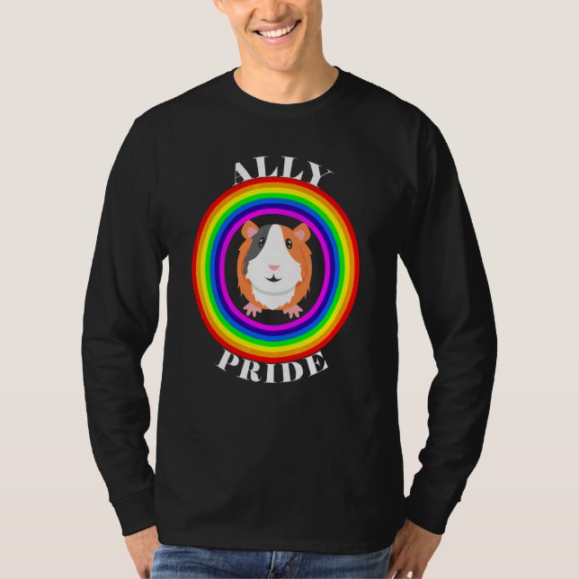 Allierad Pride HBTQ Jämlikhet Regnbåge Lesbisk Gay T Shirt (Framsida)