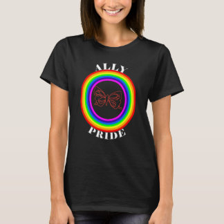 Allierad Pride HBTQ Jämlikhet Regnbåge Lesbisk Gay T Shirt