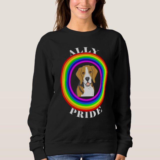 Allierad Pride HBTQ Jämlikhet Regnbåge Lesbisk Gay T Shirt (Framsida)