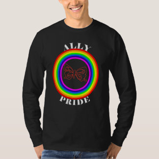 Allierad Pride HBTQ Jämlikhet Regnbåge Lesbisk Gay T Shirt