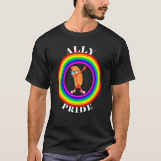 Allierad Pride HBTQ Jämlikhet Regnbåge Lesbisk Gay T Shirt