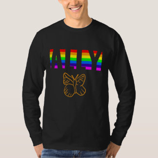 Allierad Pride HBTQ Jämlikhet Regnbåge Lesbisk Gay T Shirt