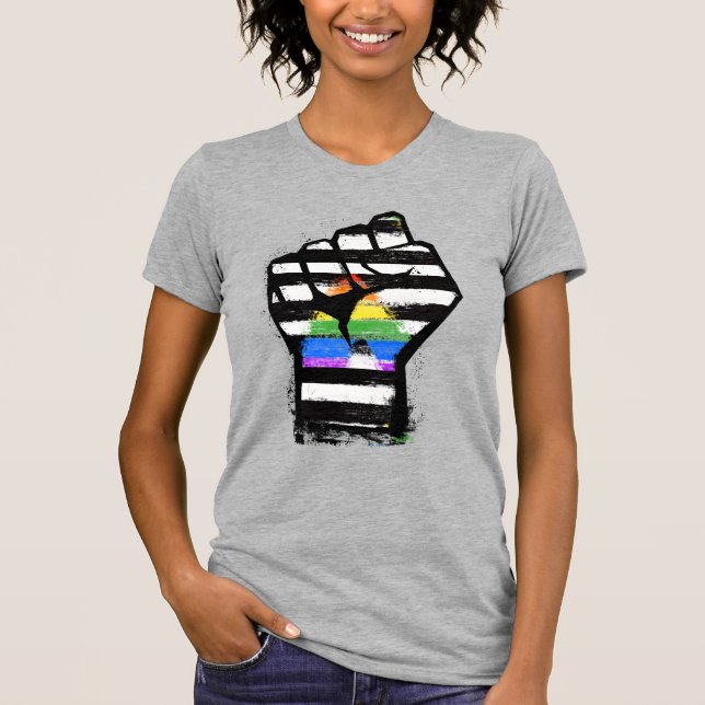 Allierad Pride Knutna nävar T Shirt (Framsida)