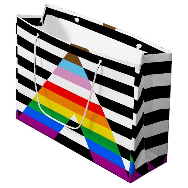 Allierad Progress Pride Flagga (Framsidan Vinklad)