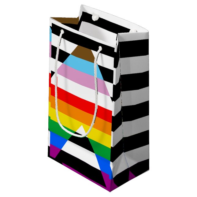 Allierad Progress Pride Flagga (Framsidan Vinklad)