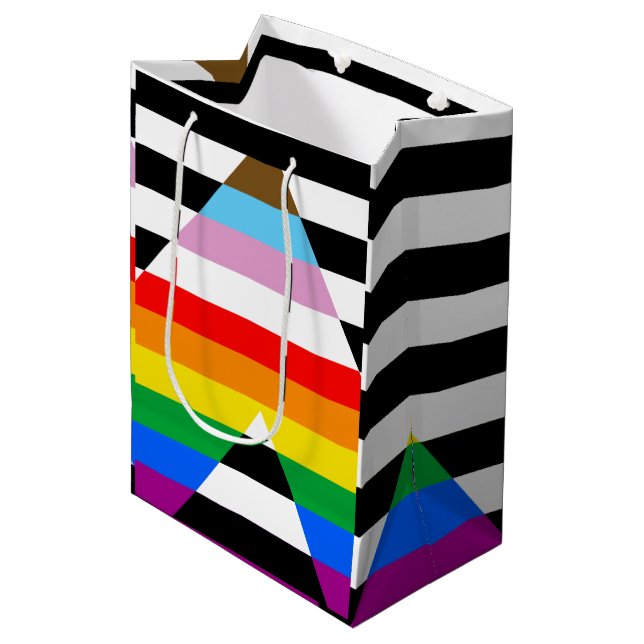 Allierad Progress Pride Flagga (Framsidan Vinklad)