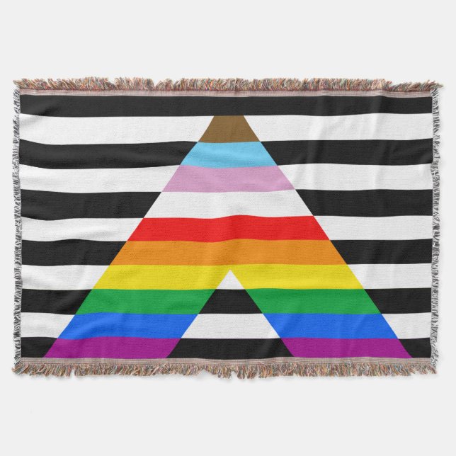 Allierad Progress Pride Flagga Filt (Framsidan)