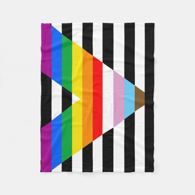 Allierad Progress Pride Flagga Fleecefilt (Framsidan)