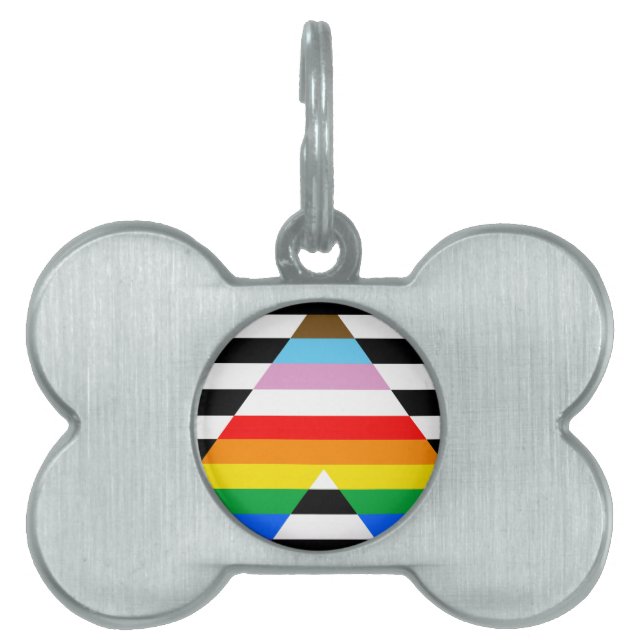 Allierad Progress Pride Flagga ID-bricka Husdjur (Framsidan)