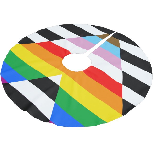 Allierad Progress Pride Flagga Julgransmatta Borstad Polyester (Vinklad)