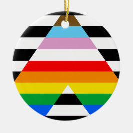 Allierad Progress Pride Flagga Julgransprydnad Keramik