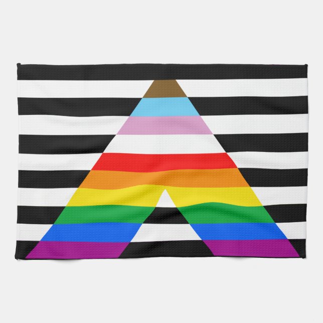 Allierad Progress Pride Flagga Kökshandduk (Horisontell)