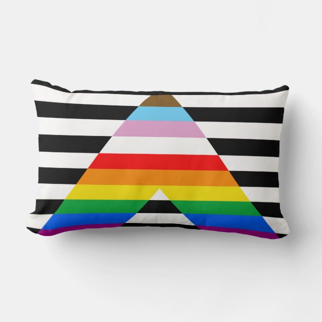 Allierad Progress Pride Flagga Lumbarkudde (Framsida)
