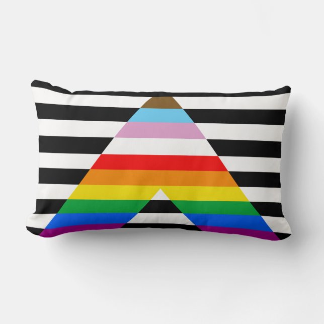 Allierad Progress Pride Flagga Lumbarkudde (Framsida)