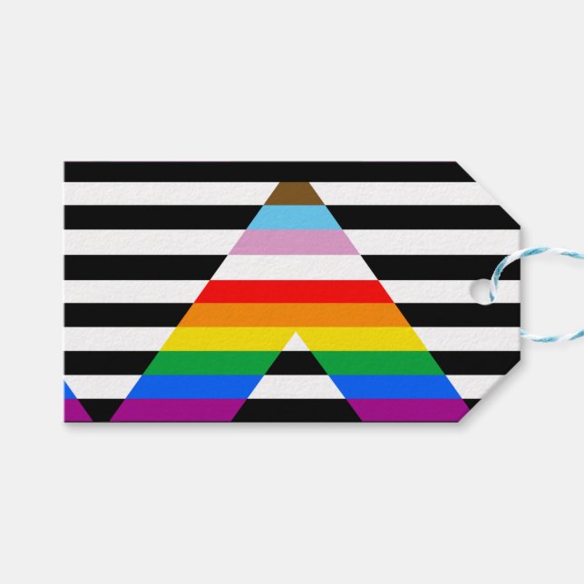 Allierad Progress Pride Flagga Presentetikett (Framsidan (Horisontell))